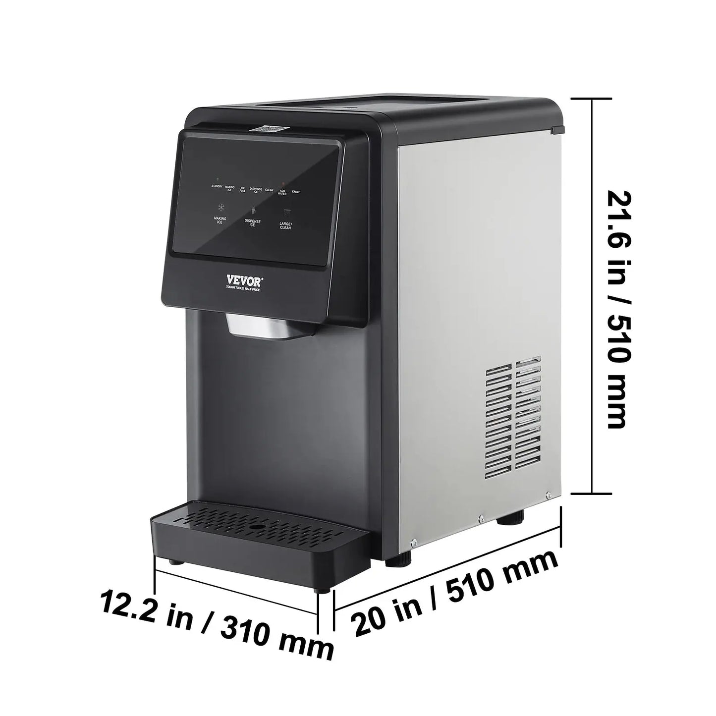 BENTISM Portable Countertop Ice Maker 37lbs/24H,Manual & Auto Refill Nugget Ice Maker Self-Cleaning with UV Function,Ice Maker with Scoop and 4.8lbs Storage Basket | Fridge.com