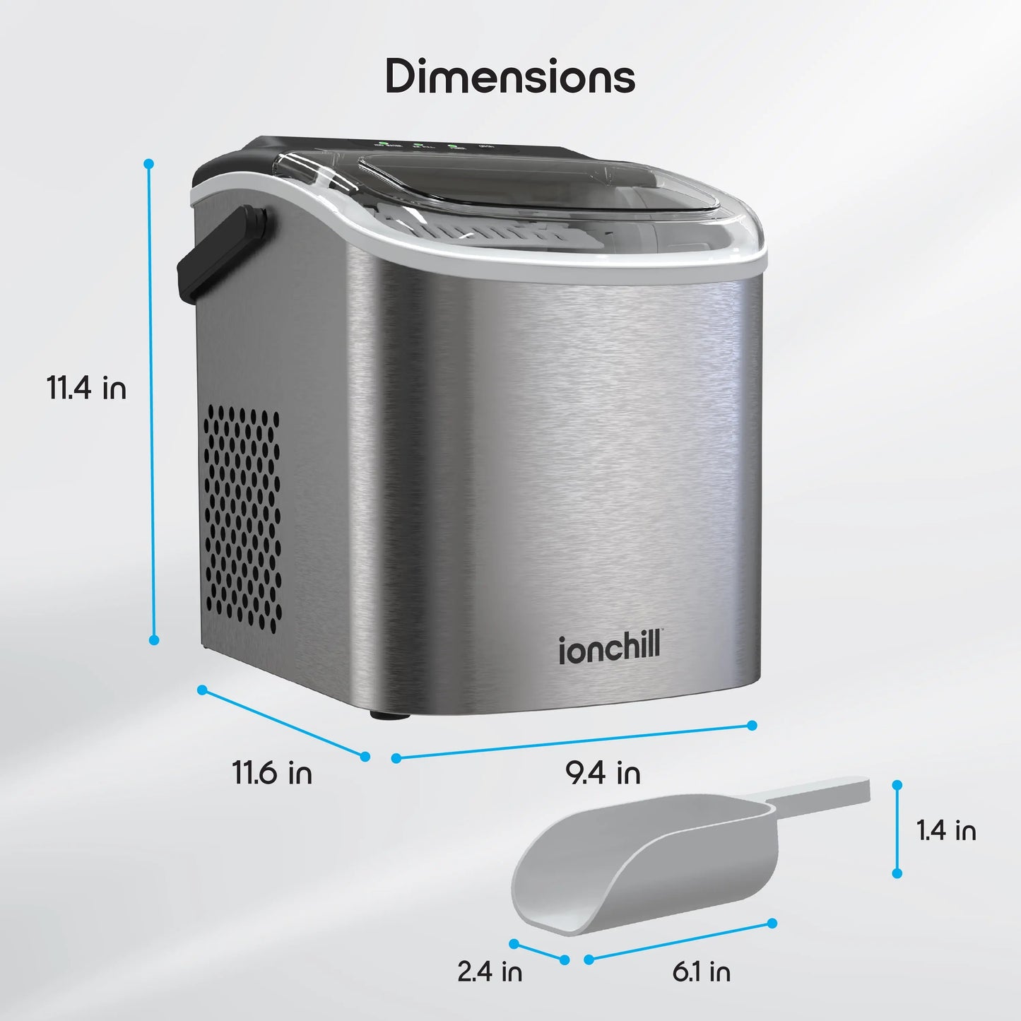 Ionchill Quick Cube Ice Machine, 26Lbs/24Hrs Portable Countertop Bullet Cubed Ice Maker | Fridge.com