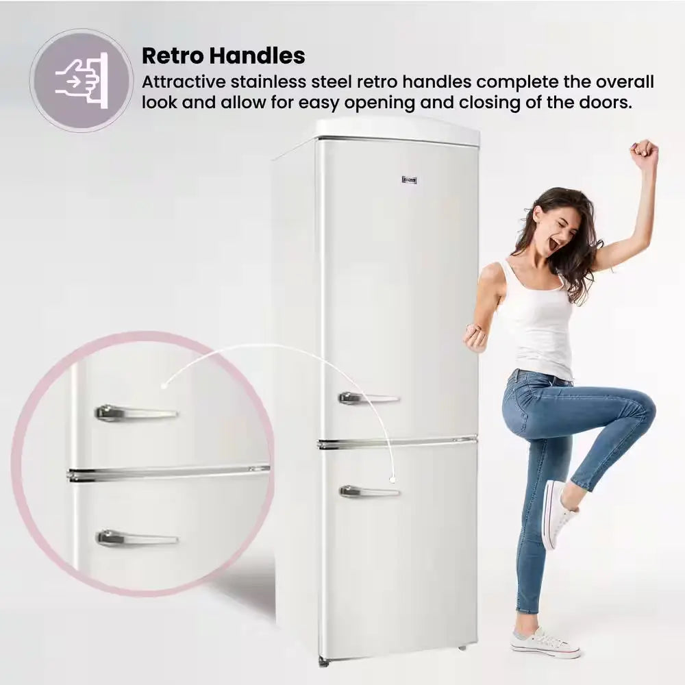 24In RETRO BOTTOM MOUNT 11Cf Refrigerator Fast Freeze 110V in Cream | Fridge.com