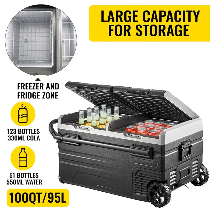 VEVOR 100Qt Portable Car Freezer Refrigerator 12/24V Camping Fridge Freezer | Fridge.com