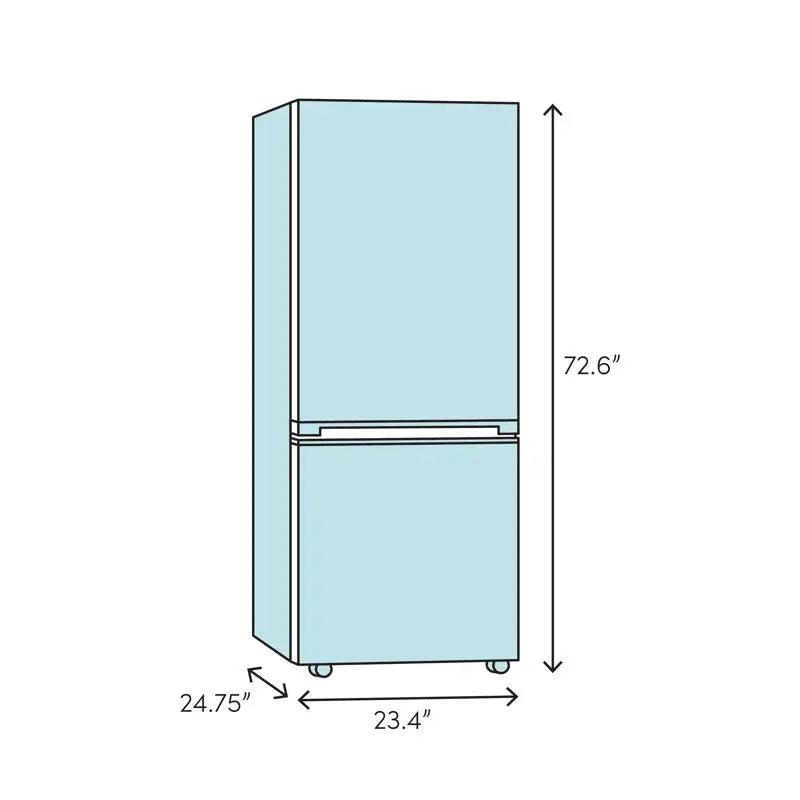 24" 13 Cubic Feet Bottom Freezer Fridge with Internal Auto Ice Maker, Stainless Steel | Fridge.com