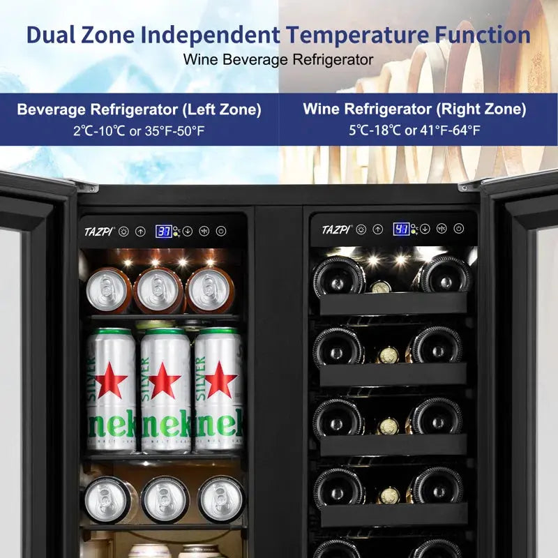 24'' 20 Bottle and 88 Can Dual Zone Built-In & Freestanding Wine & Beverage Refrigerator | Fridge.com