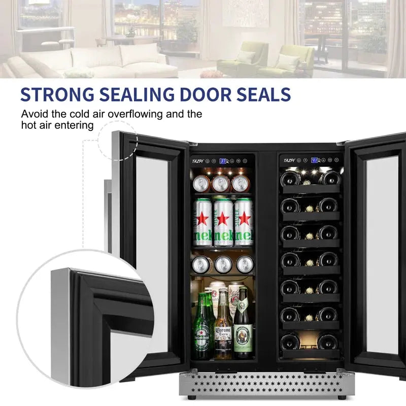 24'' 20 Bottle and 88 Can Dual Zone Built-In & Freestanding Wine & Beverage Refrigerator | Fridge.com