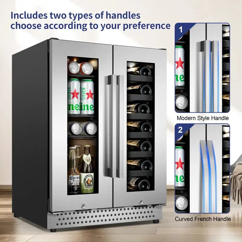 24'' 20 Bottle and 88 Can Dual Zone Built-In & Freestanding Wine & Beverage Refrigerator | Fridge.com