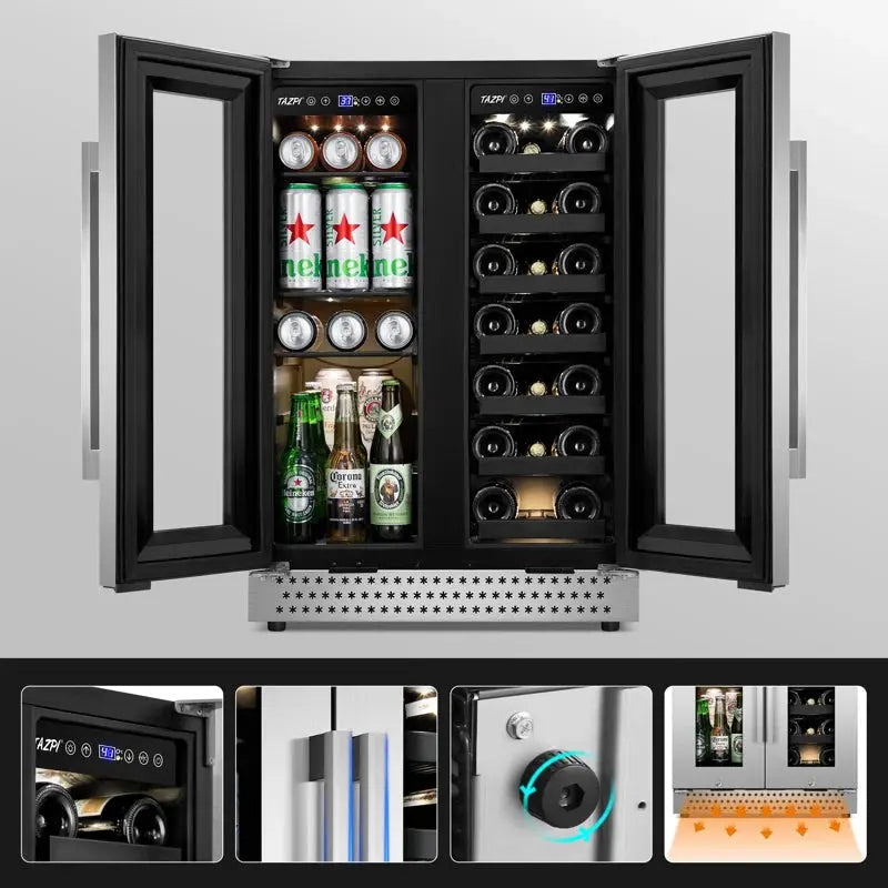 24'' 20 Bottle and 88 Can Dual Zone Built-In & Freestanding Wine & Beverage Refrigerator | Fridge.com