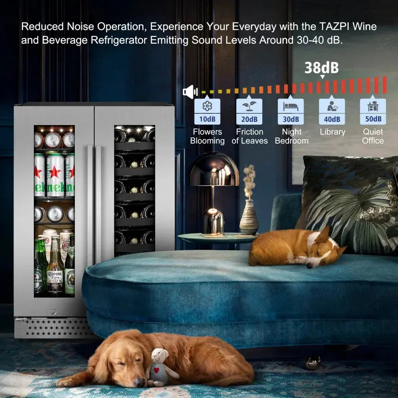 24'' 20 Bottle and 88 Can Dual Zone Built-In & Freestanding Wine & Beverage Refrigerator | Fridge.com