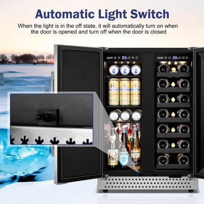 24'' 20 Bottle and 88 Can Dual Zone Built-In & Freestanding Wine & Beverage Refrigerator | Fridge.com