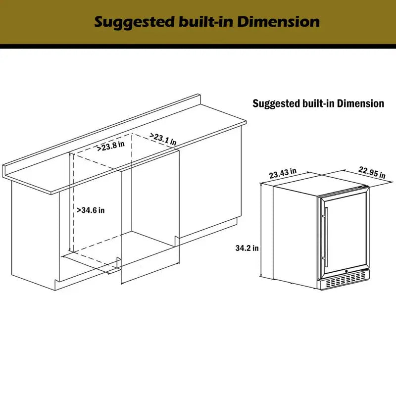 24" Beverage Cooler - Versatile Freestanding or Built-In Beverage Cabinet, Stores 164 Regular Beverage Cans, Advanced Cooling System, Energy-Efficient, Perfect for Drink and Wine | Fridge.com