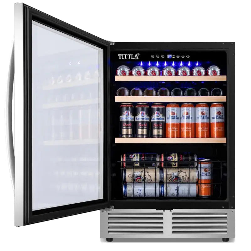 24" Beverage Refrigerator 150 Cans Reversible Handle Built-In Beer Fridge Soda Drink Cooler | Fridge.com