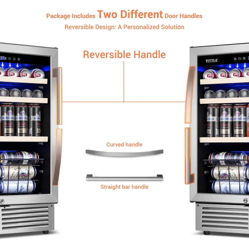 24" Beverage Refrigerator 150 Cans Reversible Handle Built-In Beer Fridge Soda Drink Cooler | Fridge.com