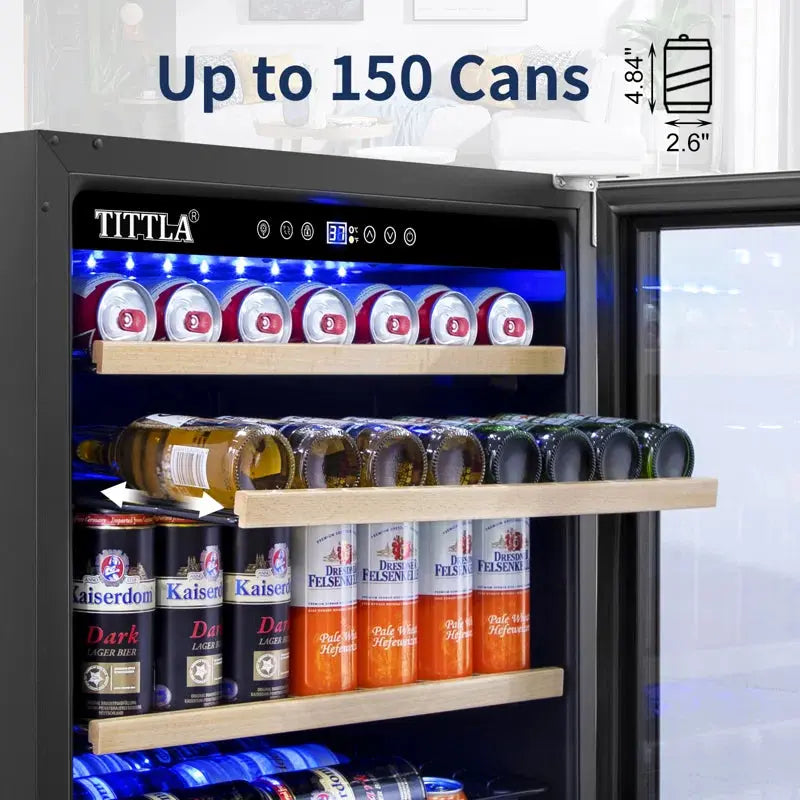 24" Beverage Refrigerator 150 Cans Reversible Handle Built-In Beer Fridge Soda Drink Cooler | Fridge.com