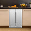 24" Beverage Refrigerator Silver French Door 120 Cans Built-In Beer Cooler Freestanding Fridge | Fridge.com