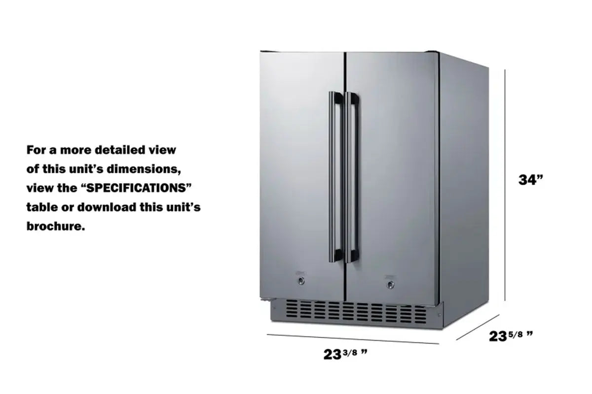 24" French Door Refrigerator 3.78 Cu. Ft. Refrigerator-Freezer | Fridge.com