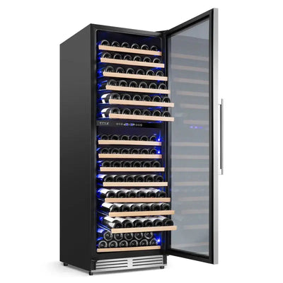 24" Wine Premium Refrigerator 154 Bottle with Two Door Handle Built-In Wine Cooler Dual Zone | Fridge.com