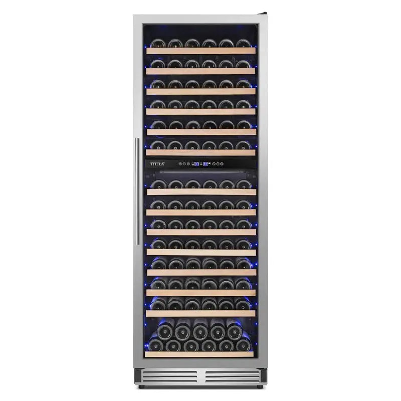 24" Wine Premium Refrigerator 154 Bottle with Two Door Handle Built-In Wine Cooler Dual Zone | Fridge.com