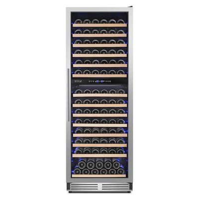 24" Wine Premium Refrigerator 154 Bottle with Two Door Handle Built-In Wine Cooler Dual Zone | Fridge.com