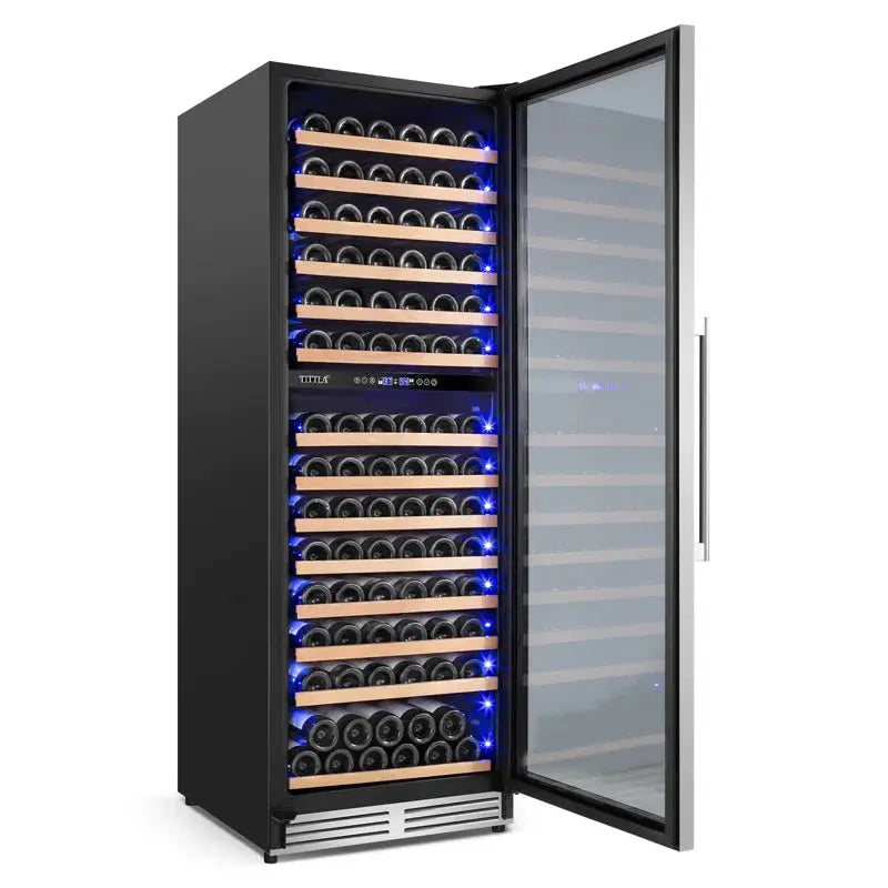 24" Wine Premium Refrigerator 154 Bottle with Two Door Handle Built-In Wine Cooler Dual Zone | Fridge.com