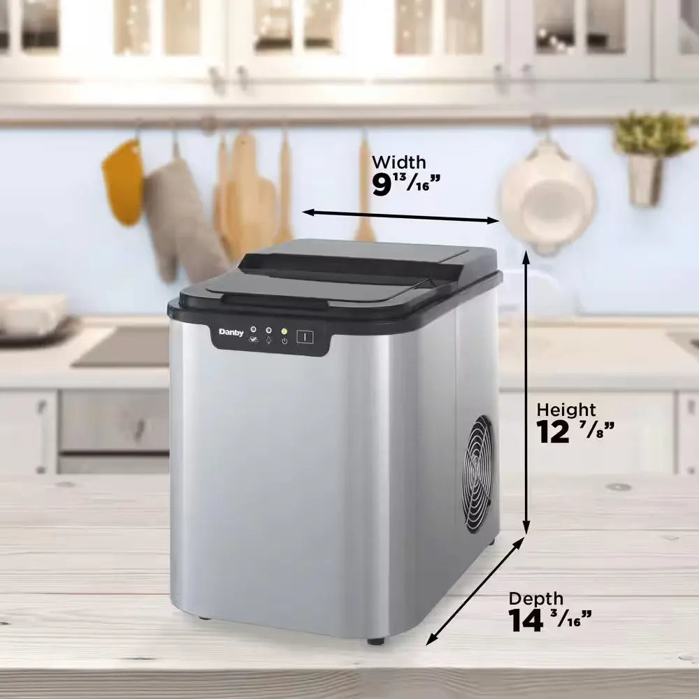 25 Lbs. Portable Countertop Ice Maker in Stainless Steel | Fridge.com