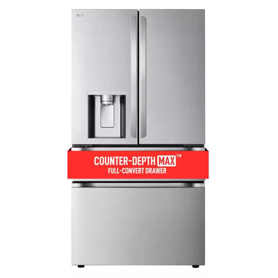 26 Cu. Ft. SMART Counter Depth MAX French Door Refrigerator with Full Convert Drawer in Printproof Stainless | Fridge.com