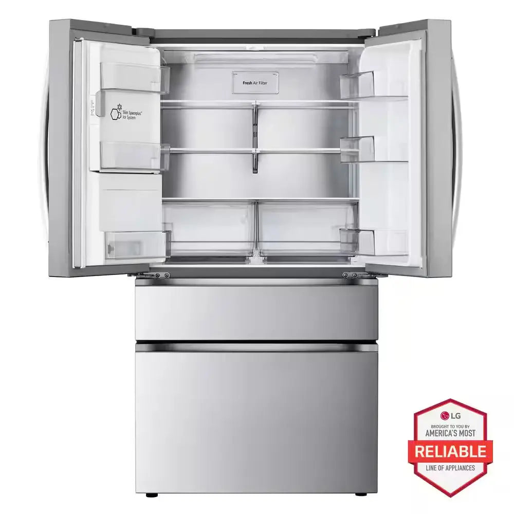 26 Cu. Ft. SMART Counter Depth MAX French Door Refrigerator with Full Convert Drawer in Printproof Stainless | Fridge.com