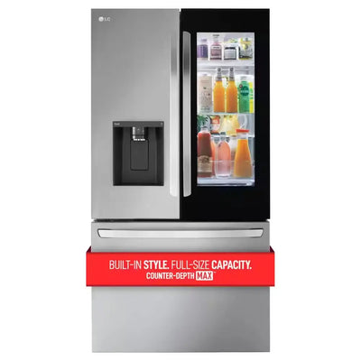 26 Cu. Ft. Smart Instaview Counter Depth MAX French Door Refrigerator in Printproof Stainless Steel | Fridge.com