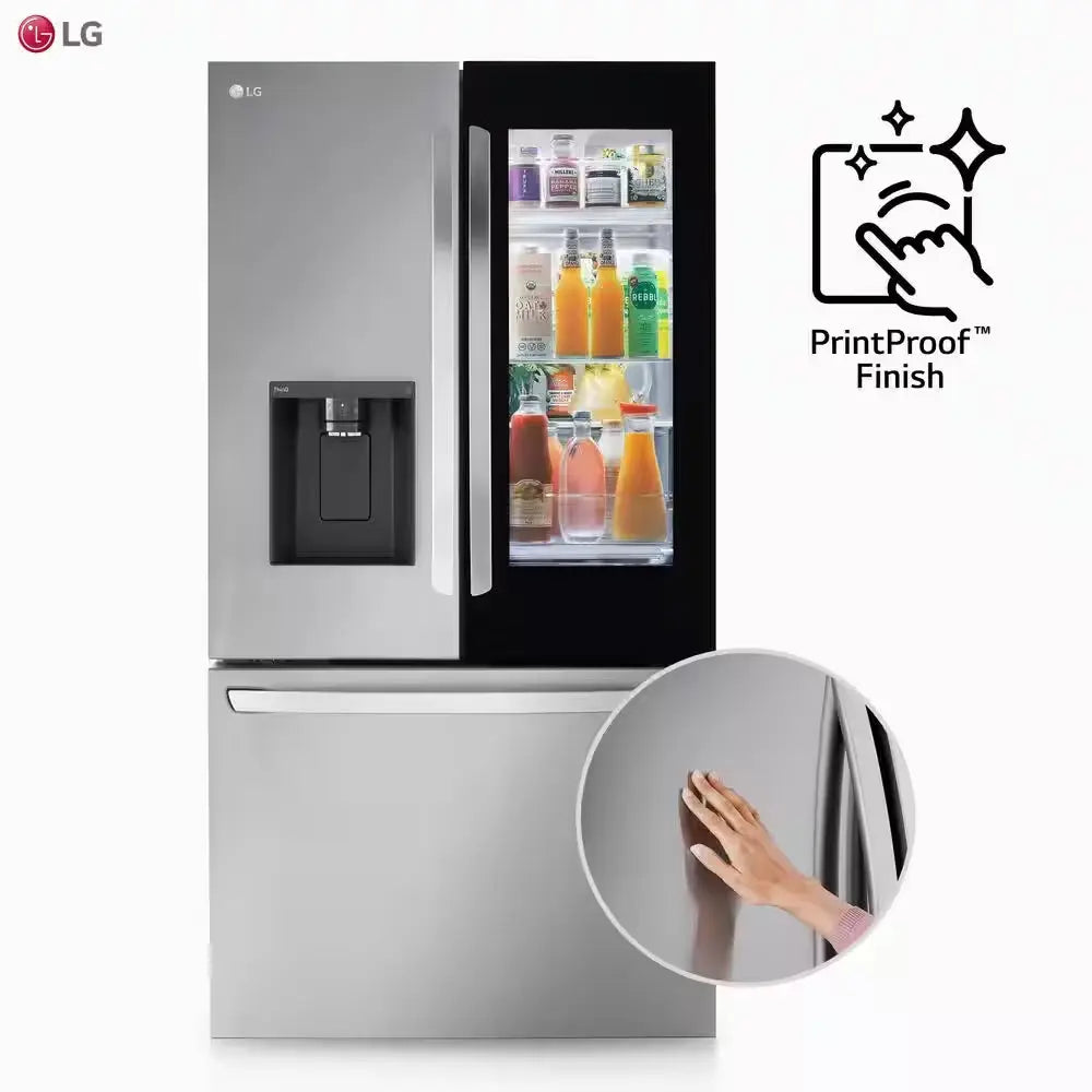 26 Cu. Ft. Smart Instaview Counter Depth MAX French Door Refrigerator in Printproof Stainless Steel | Fridge.com