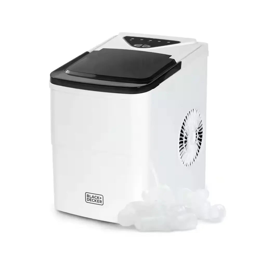 26 Lb. Capacity Every 24 Hours Portable Ice Maker with Basket and Scoop in White | Fridge.com