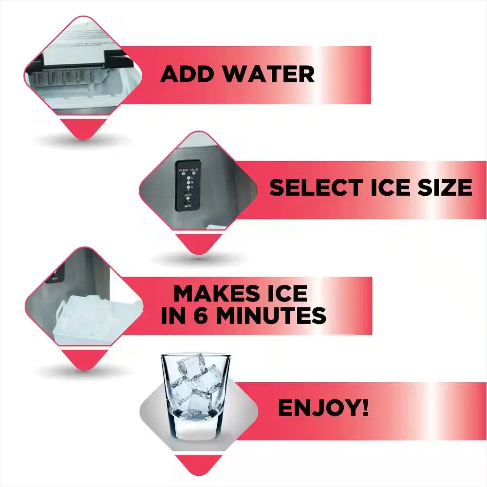 26 Lb. Freestanding Ice Maker in Stainless Steel | Fridge.com