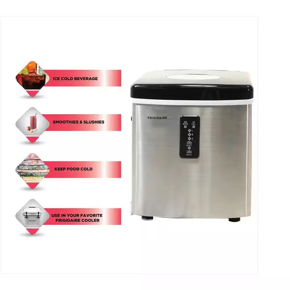 26 Lb. Freestanding Ice Maker in Stainless Steel | Fridge.com