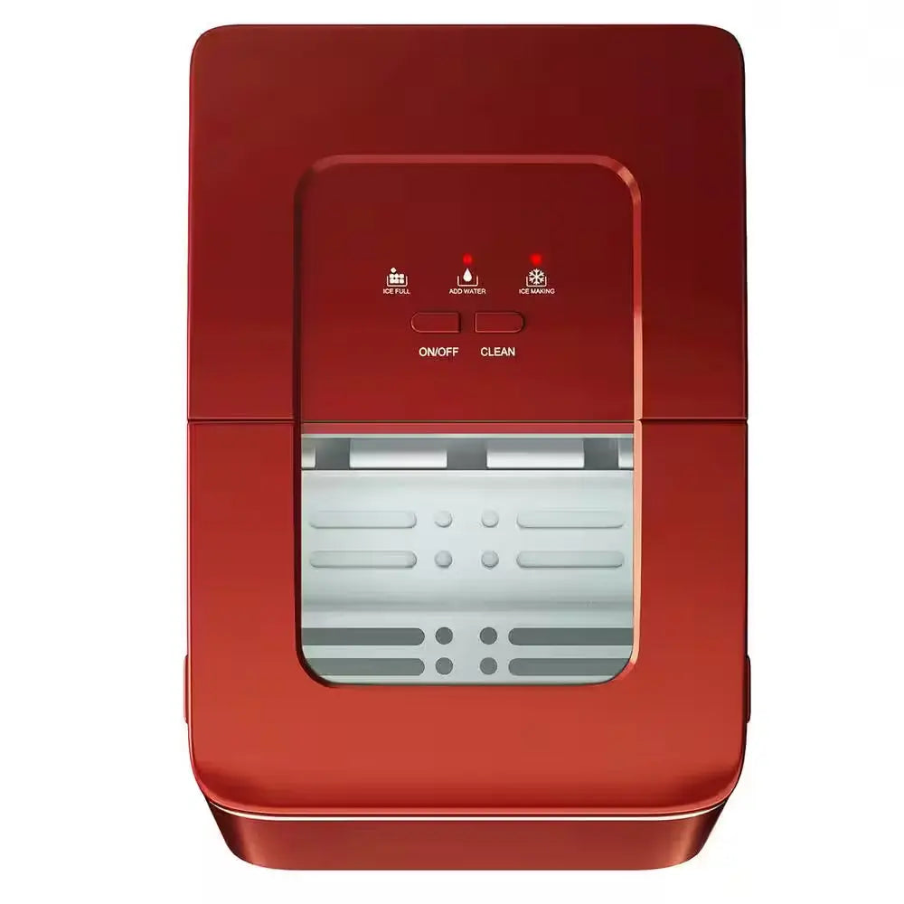 26 Lb. Portable Ice Maker in Red with Ice Scoop and Detachable Basket | Fridge.com