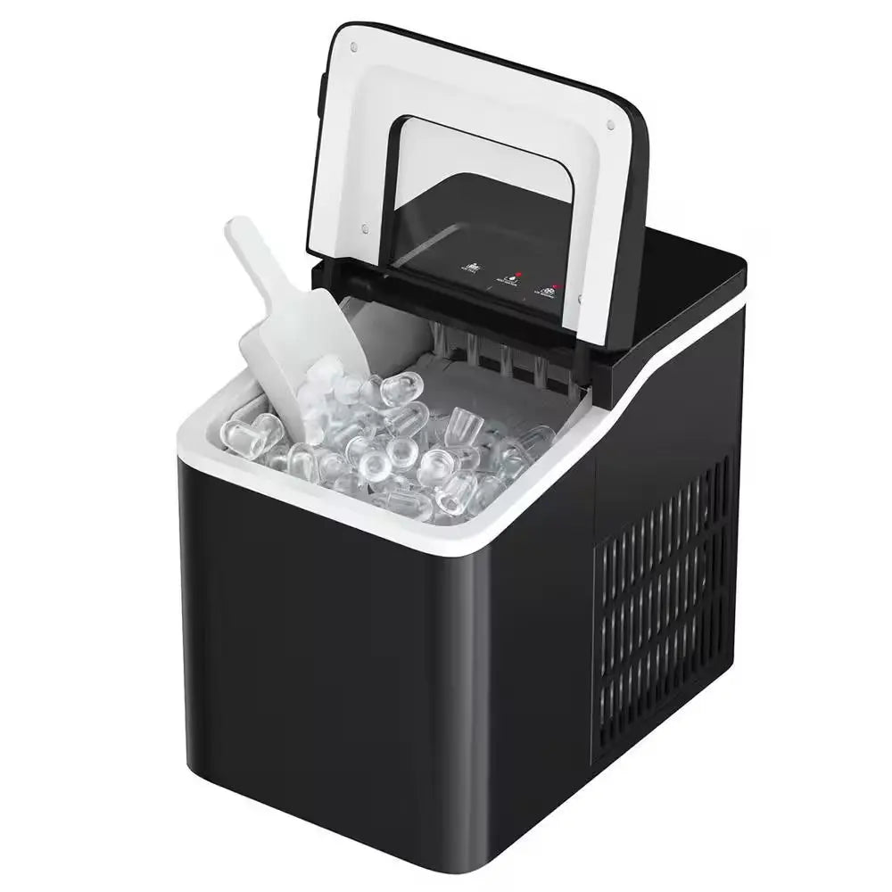 26 Lb. Portable Ice Maker in Red with Ice Scoop and Detachable Basket | Fridge.com