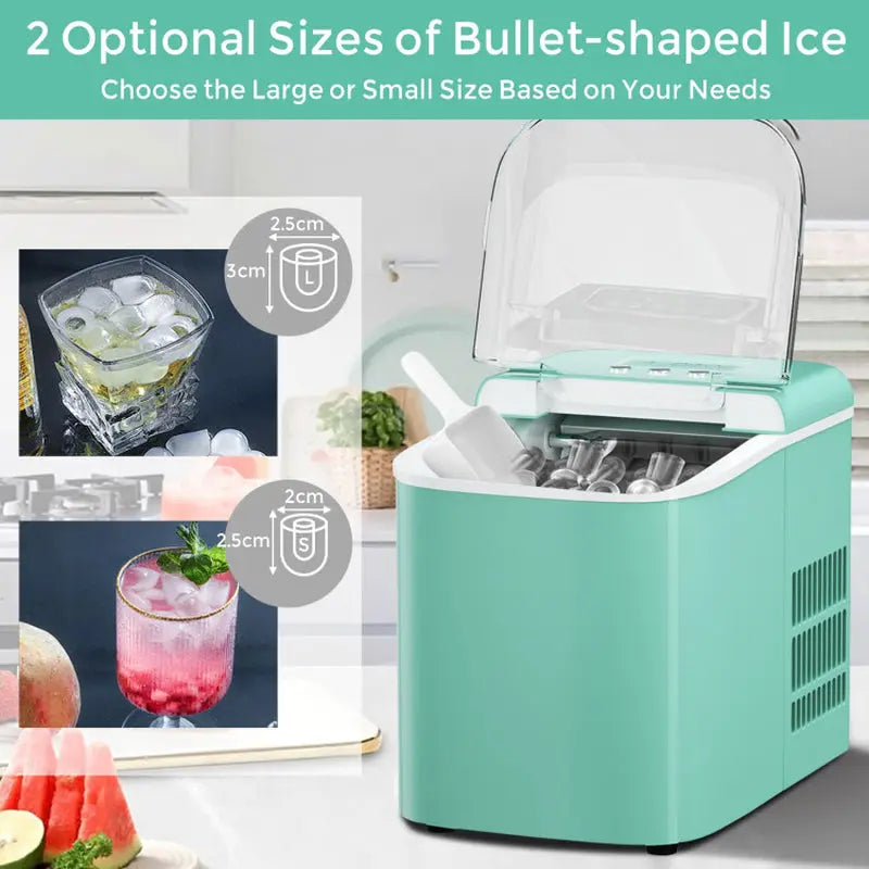 26 Lbs Countertop LCD Display Ice Maker with Ice Scoop | Fridge.com