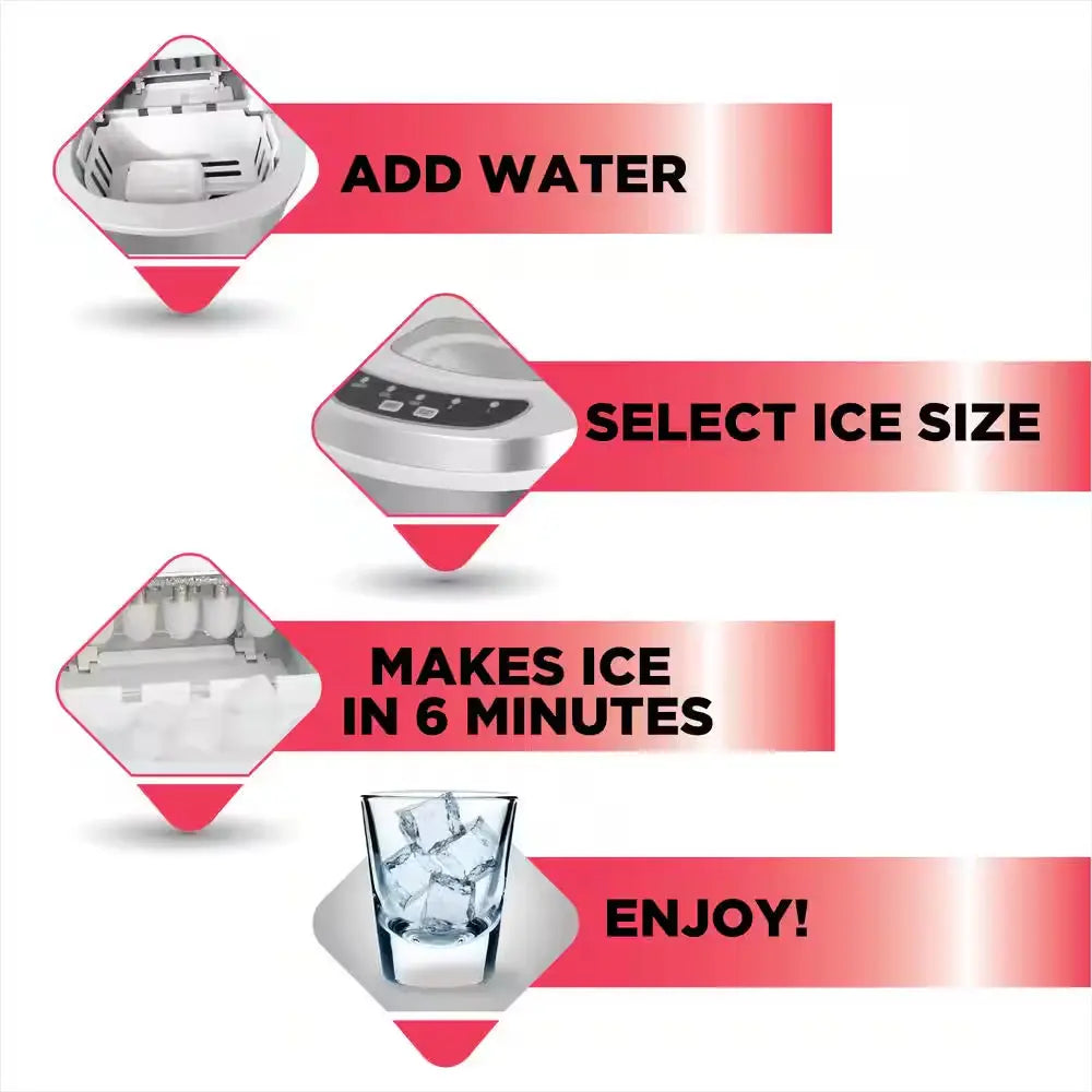 26 Lbs. Freestanding Ice Maker in Silver | Fridge.com