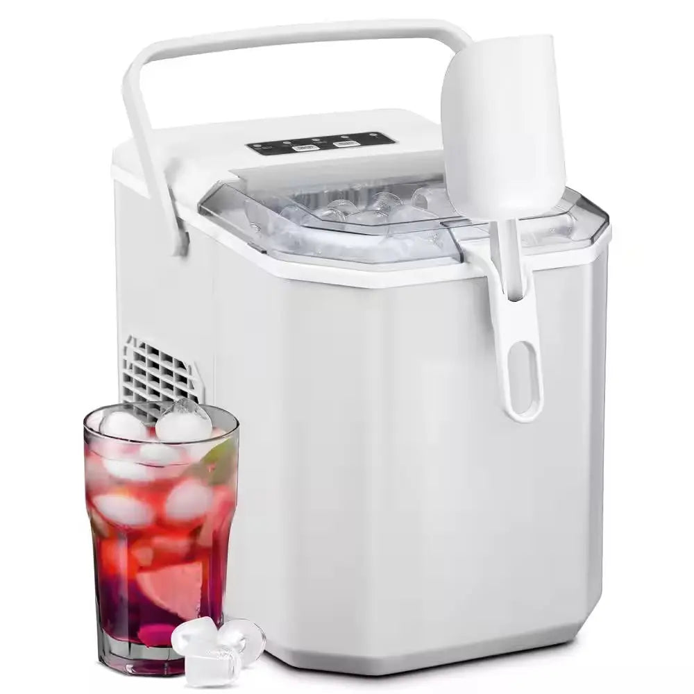 26 Lbs. Portable Countertop Bullet Ice Maker in White | Fridge.com