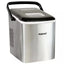 26 Lbs. Self Cleaning Portable Ice Maker with Carrying Handle in Stainless Steel | Fridge.com