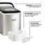 26 Lbs. Self Cleaning Portable Ice Maker with Carrying Handle in Stainless Steel | Fridge.com