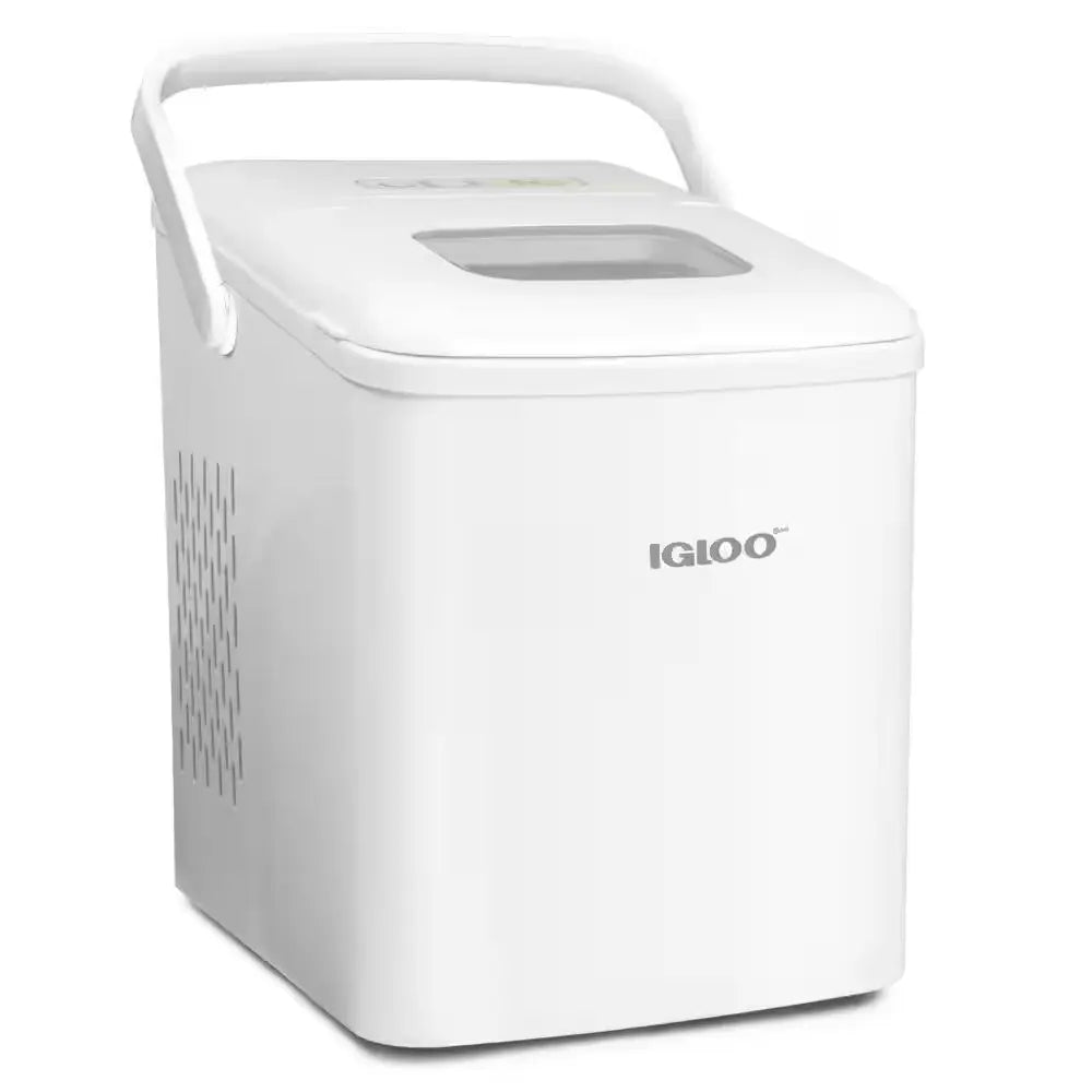 26 Lbs. Self Cleaning Portable Ice Maker with Carrying Handle in Stainless Steel | Fridge.com