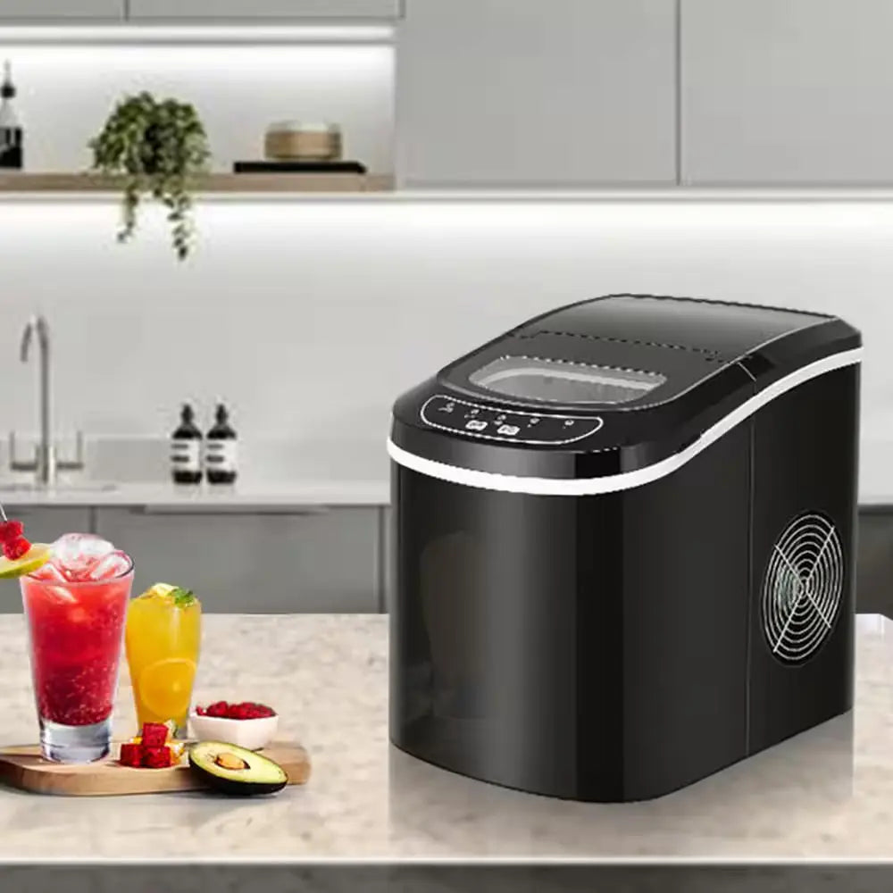 26 Lbs. per Day Portable Compact Countertop Ice Maker in Black | Fridge.com