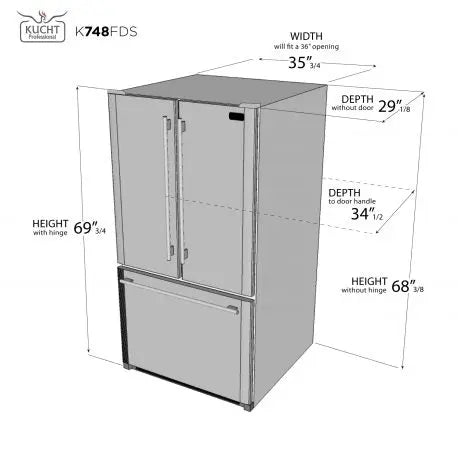 26.1 Cu. Ft. French Door Refrigerator - Interior Ice Maker, Energy Star Certified | Kucht | Fridge.com