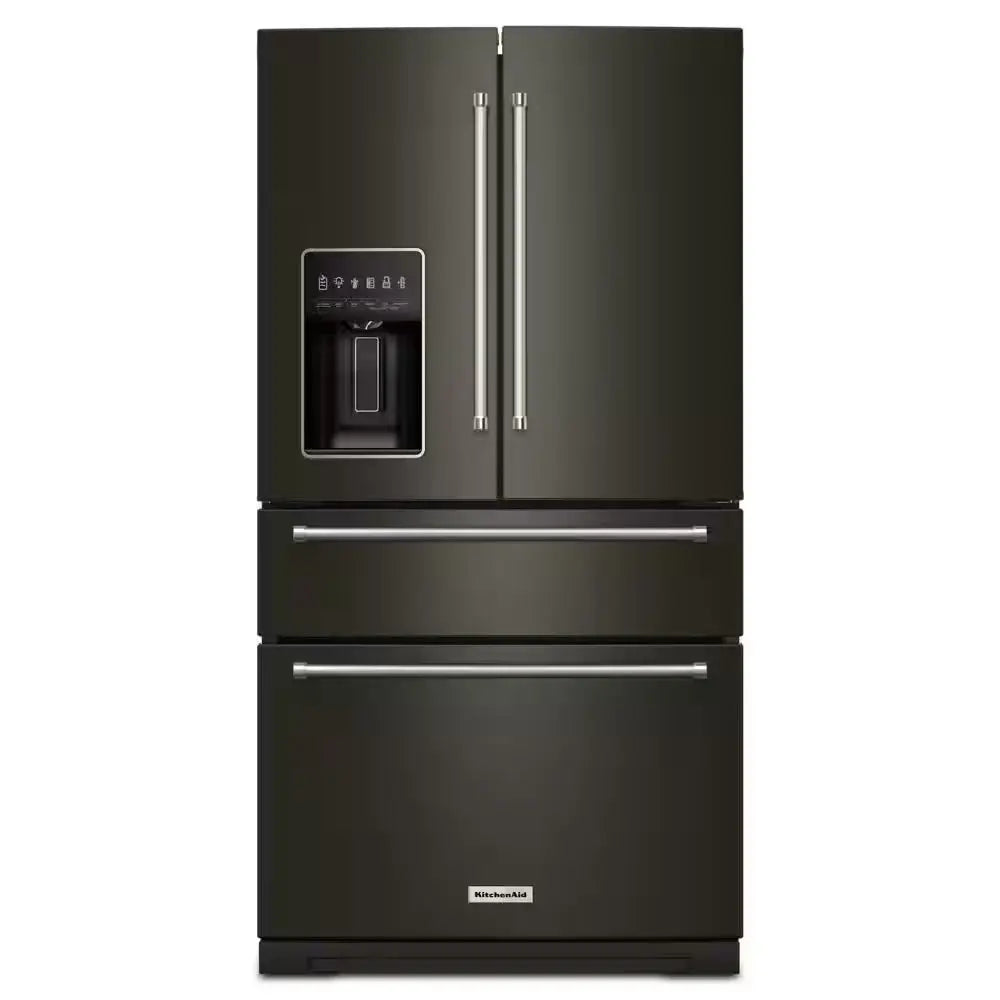 26.2 Cu. Ft. Standard Depth French Door Refrigerator in Black Stainless Steel with Platinum Interior | Fridge.com