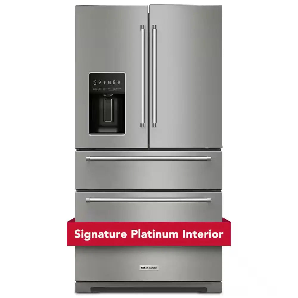 26.2 Cu. Ft. Standard Depth French Door Refrigerator in Black Stainless Steel with Platinum Interior | Fridge.com