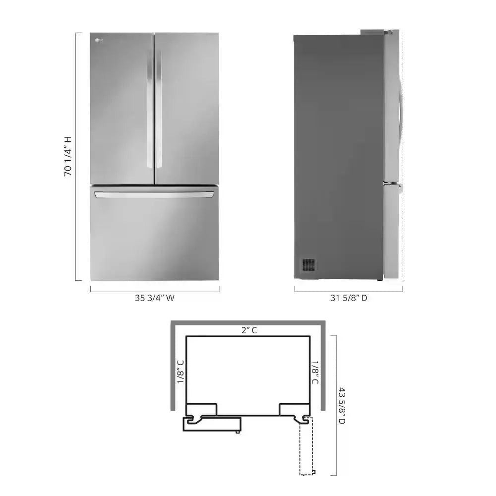 27 Cu. Ft. Smart Counter-Depth MAX French Door Refrigerator with Internal Water Dispenser in Printproof Stainless Steel | Fridge.com