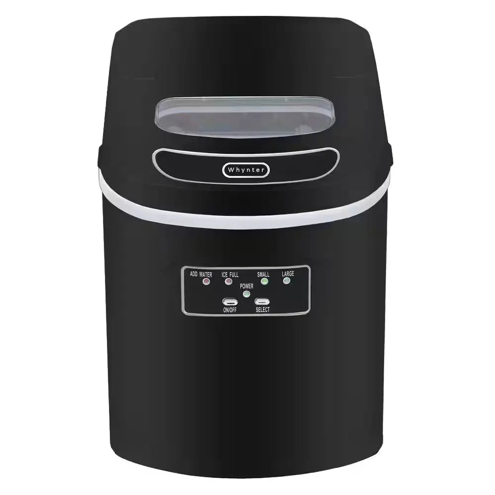 27 Lb. Compact Portable Ice Maker in Metallic Black | Fridge.com