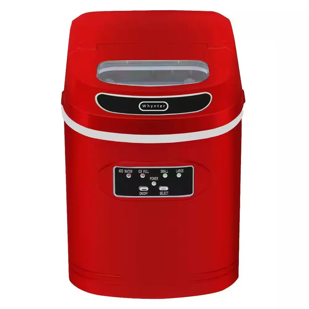 27 Lb. Compact Portable Ice Maker in Metallic Red | Fridge.com