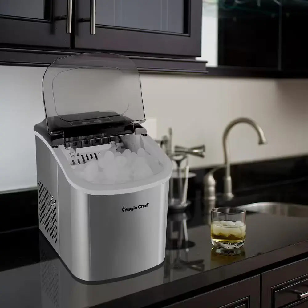 27 Lbs. Bullet Ice Countertop Ice Maker in Stainless Steel | Fridge.com