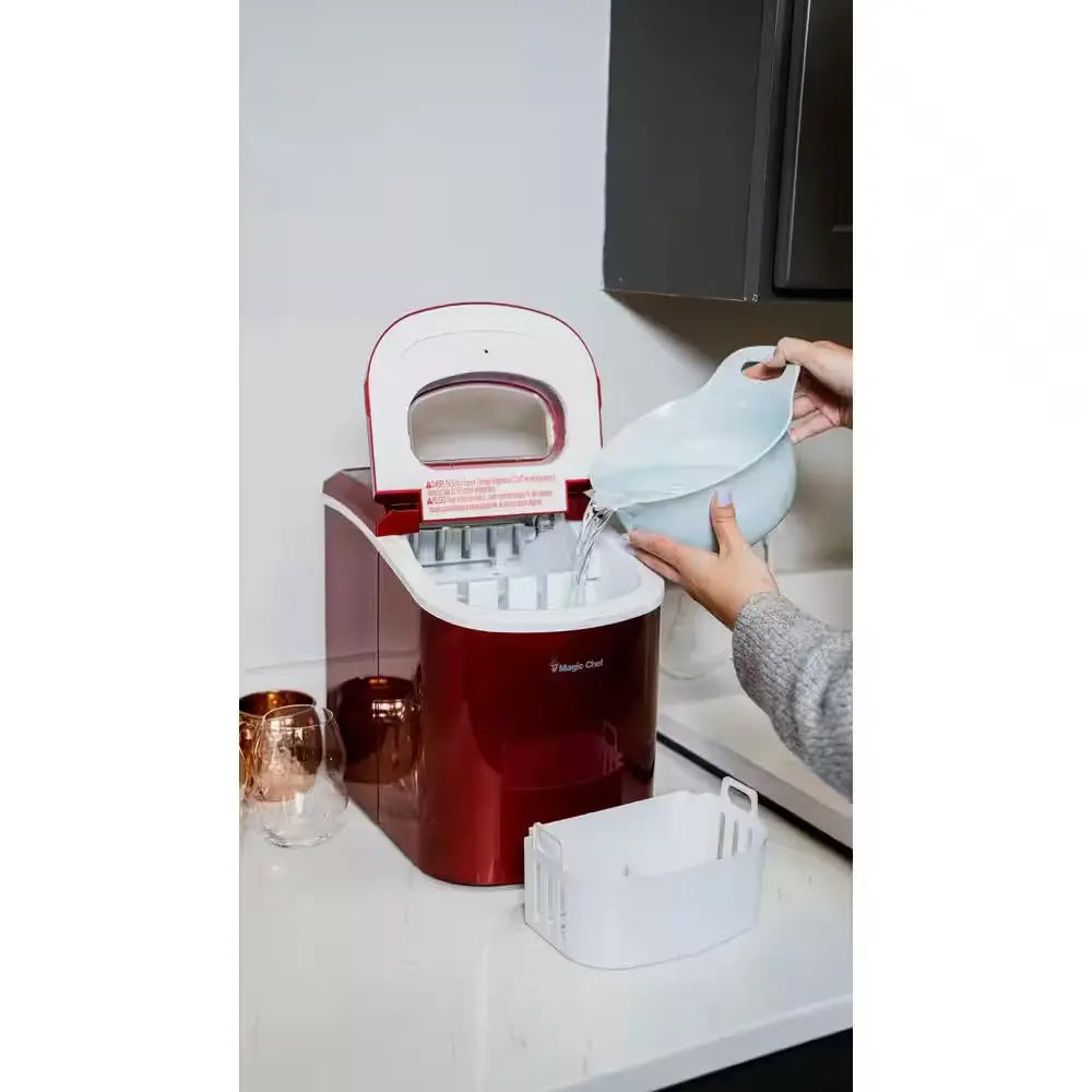 27 Lbs. Portable Countertop Ice Maker in Red | Fridge.com