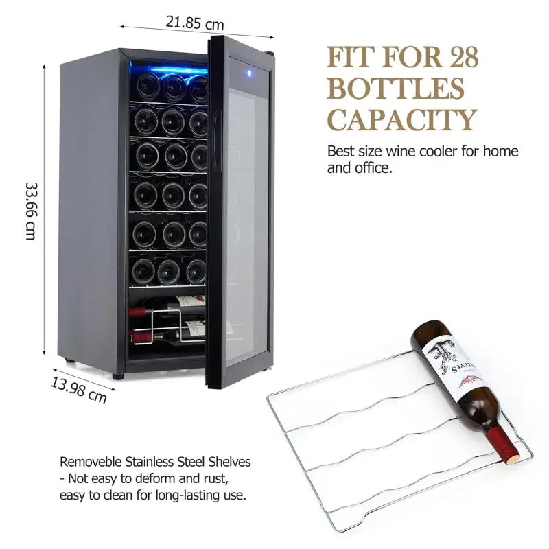 28 Bottle Compressor Wine Cooler Refrigerator, Large Freestanding Wine Cellar for Wine | Fridge.com