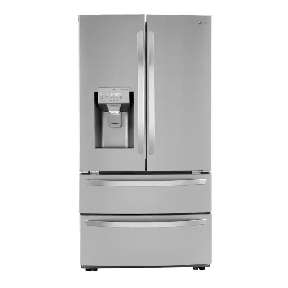 28 Cu. Ft. 4-Door French Door Smart Refrigerator with Ice and Water Dispenser in Printproof Stainless Steel | Fridge.com