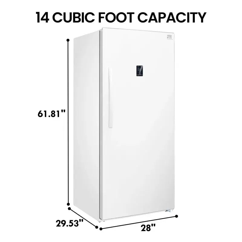 28" 14 Cu. Ft. Convertible Freezer, Partial Automatic Defrost Upright Freezer in White Garage Ready | Fridge.com