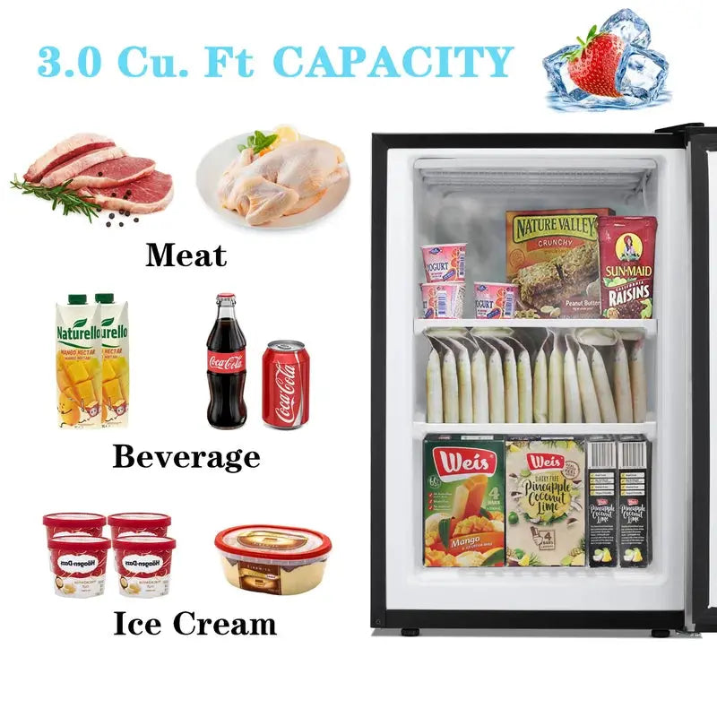 3 Cubic Feet Undercounter Upright Freezer with Adjustable Temperature Controls | Fridge.com